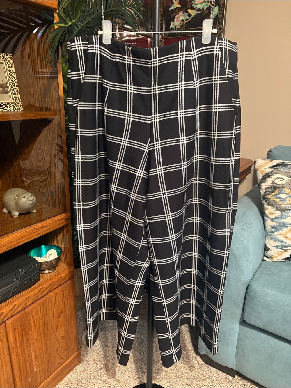 torrid Black and White Plaid Wide-Leg Pants